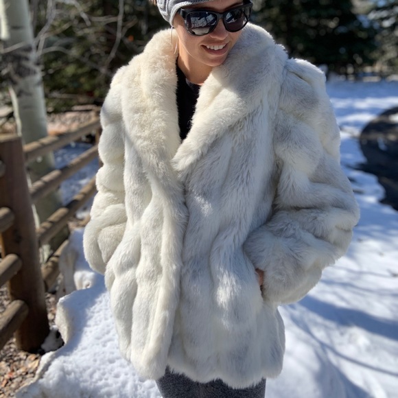 jordache white fur coat